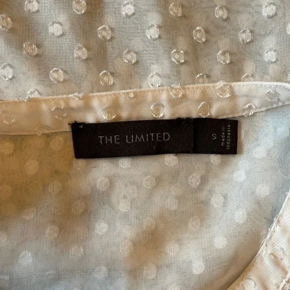 The Limited White Swiss Dot Lace Top Cap Sleeve Size S Small EUC - Picture 8 of 8